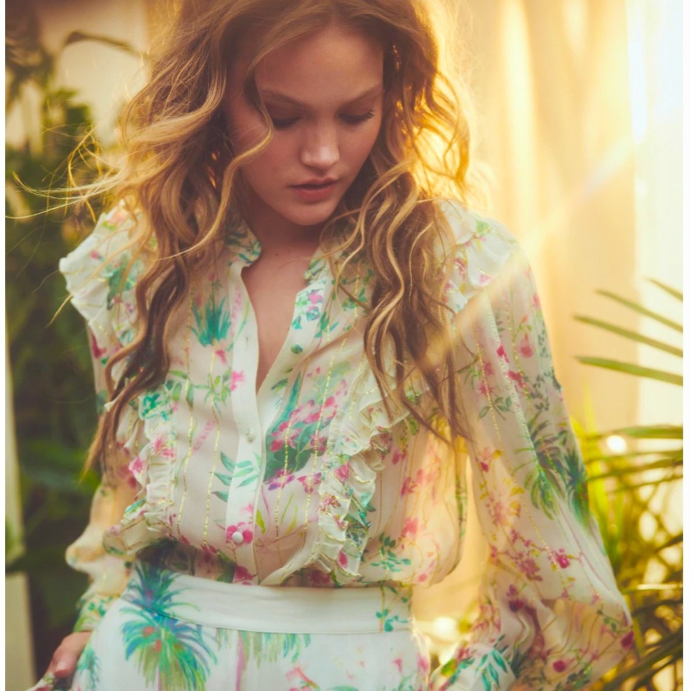 Hemant and Nandita Zaina Tropical Print Shirt